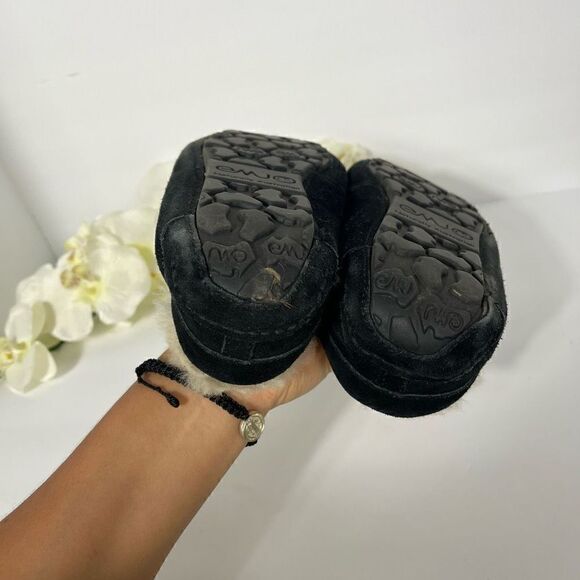 emu Australian Moccasin Womens size 7 Black Shearling lined Slippers - Picture 6 of 14